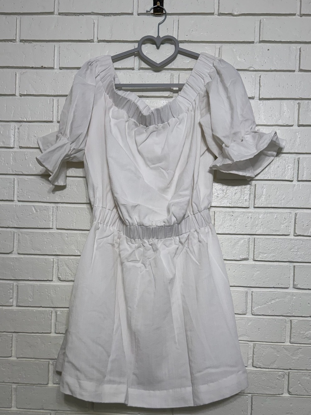 White Puff Sleeve Mini Dress Size Medium
